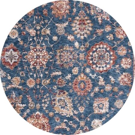 Safavieh 6 ft. 7 in. x 6 ft. 7 in. Heirloom Power Loomed Round Rug; Rust & Ivory HRL718P-7R